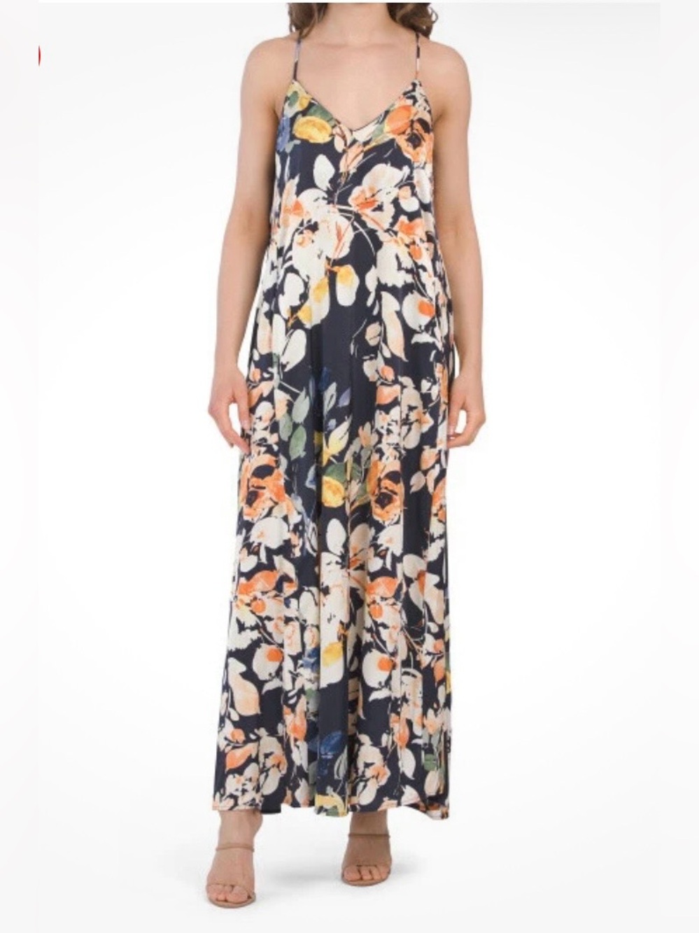 NICOLE MILLER NEW YORK Satin Floral Maxi Sz